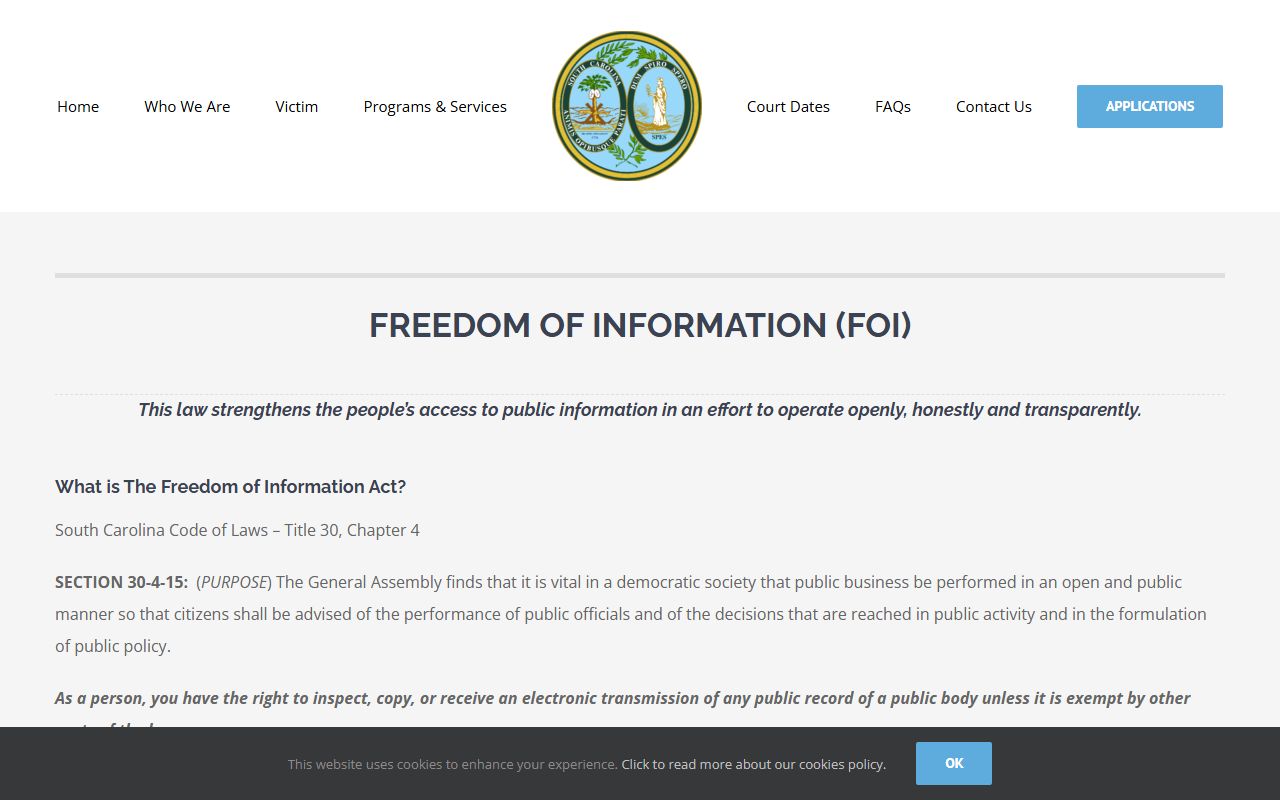 Chesterfield County criminal court records Fourth Circuit Solicitor FOIA source