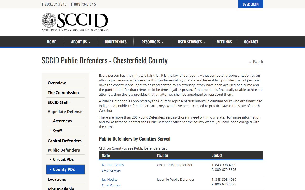 Chesterfield County criminal court records public defender listing