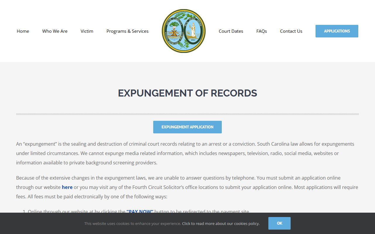 Chesterfield County criminal court records Fourth Circuit expungement source