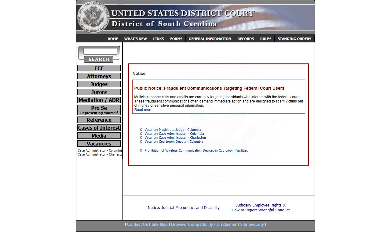 Federal district court records for Chesterfield County residents