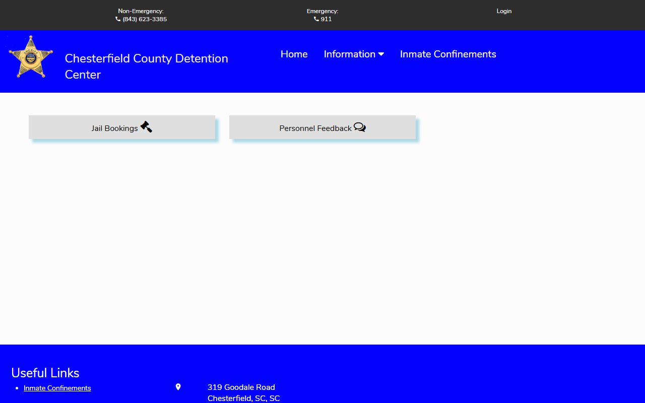 Chesterfield County inmate records Detention Center Citizen Connect landing page