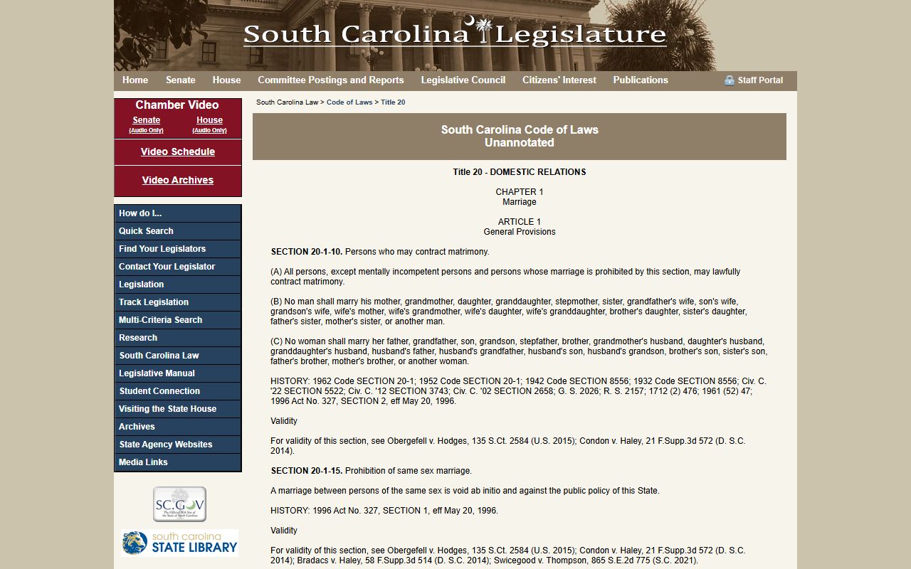Chesterfield County marriage records South Carolina marriage law