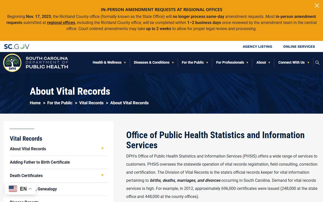 Chesterfield County marriage and divorce records DPH overview